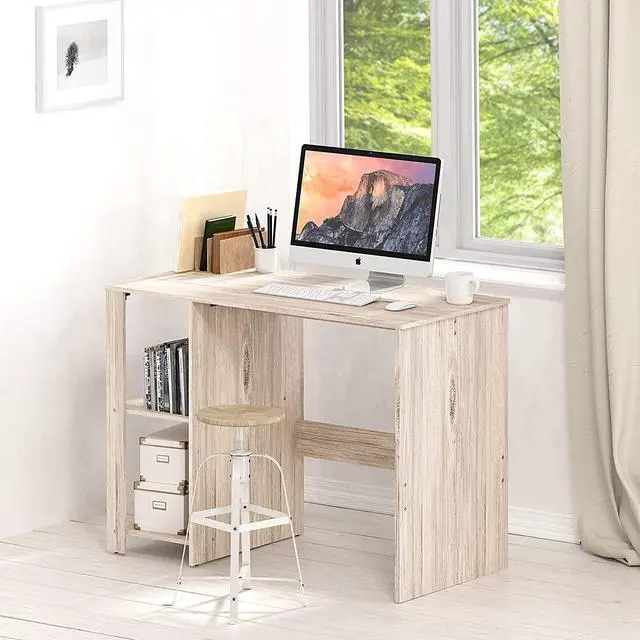 Alt view image 2 of 7 - SHW Home Office Computer Desk with Shelves, Maple