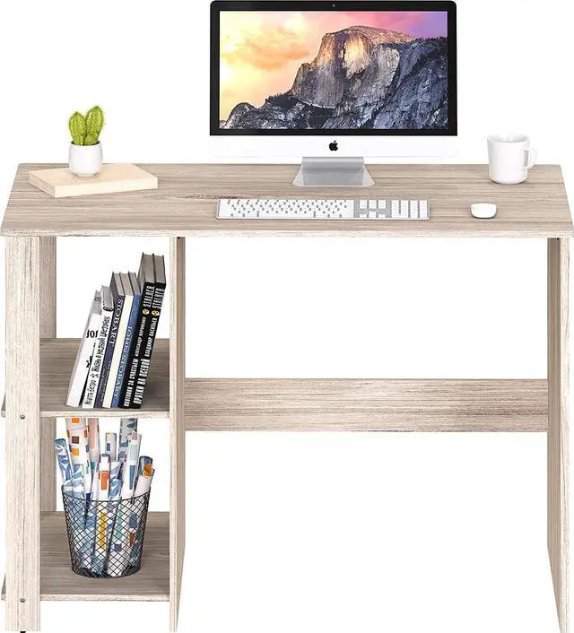 Alt view image 5 of 7 - SHW Home Office Computer Desk with Shelves, Maple