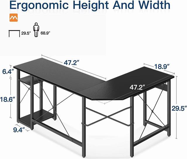 66 inch L Shaped Computer Desk with Storage Shelves, Corner Gaming Desk,  Sturdy Writing Desk Workstation, Modern Wooden Desk Office Desk, Wood 