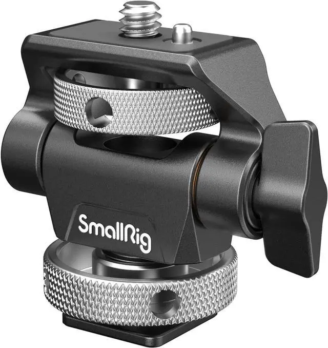 Main image of SmallRig Swivel and Tilt Monitor Mount Adjustable Monitor Holder with Bouncy Locating Pins and Cold Shoe Mount for 5" and 7" Monitors - 2905B