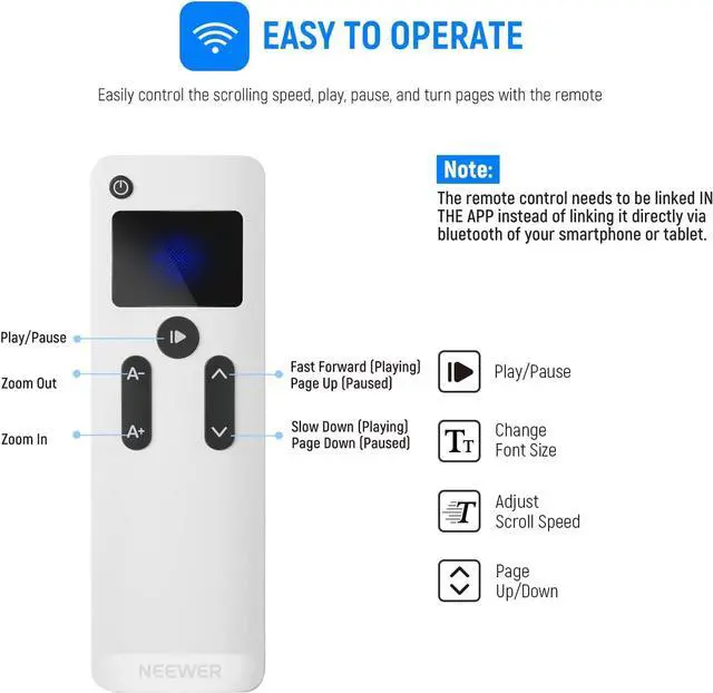 Alt view image 5 of 7 - NEEWER Teleprompter X14 with RT-110 Remote & APP Control (Bluetooth Connection via NEEWER Teleprompter App), Portable No Assembly Compatible with iPad Android Tablet, Smartphone, DSLR Camera