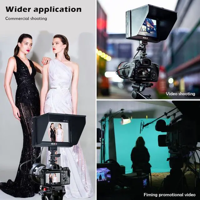 Alt view image 5 of 6 - DC-70 II 7 inch Camera Video Monitor, 4K Camera Field Monitor Kit with HDMI AV Input/Output for Canon Nikon  DSLR Camera, Peaking Focus Assist Video Monitor with Sunshade Hood/Battery