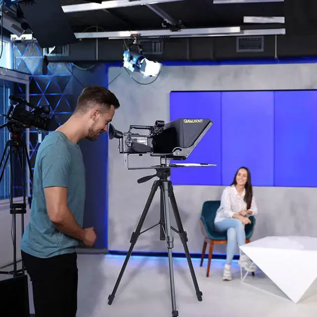 Alt view image 7 of 7 - CANALHOUT 16" Universal Teleprompter with Remote Control, Fit All Tablets/iPad, Video Camera/DSLR, Pre-Assembled, 70/30 Beam Splitting Glass with Waterproof Tote, Speech and Video Creation