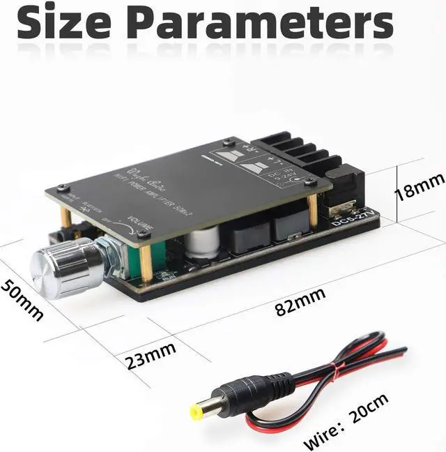 Alt view image 3 of 6 - DAMGOO 50W+50W Bluetooth 5.0 Amplifier Board,100w Audio Amp Board Dual Channel DC8-24V,Easy Installation and Password Free Connect to Phone Quietly