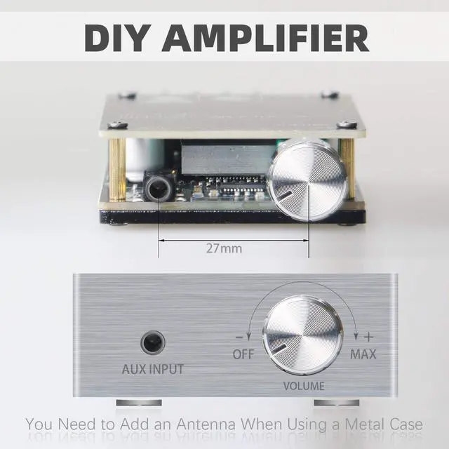 Alt view image 6 of 6 - DAMGOO 50W+50W Bluetooth 5.0 Amplifier Board,100w Audio Amp Board Dual Channel DC8-24V,Easy Installation and Password Free Connect to Phone Quietly