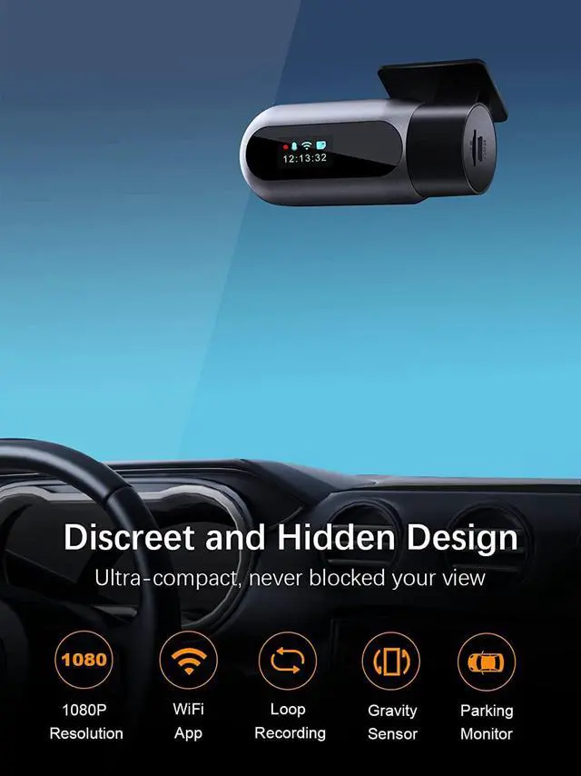 Alt view image 2 of 7 - Dash Cam WiFi FHD 1080P Car Camera, Front Dash Camera for Cars, Mini Dashcams for Cars with Night Vision, 24 Hours Parking Mode, WDR, Loop Recording, G-Sensor, APP, Support 128GB Max