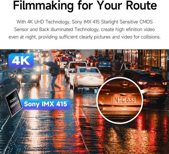 DDPAI Dash Cam 4K Front 3840x2160, Built in 5G WiFi GPS, 64G Storage Car  Dash Camera, No Need Extra SD Card, Sony IMX 415 STARVIS Sensor, Night