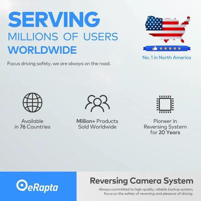 Alt view image 2 of 7 - eRapta ERT01 HD Backup Camera Rear View License Plate Reverse Camera Universal for Pickup Truck Car SUV 149 Degree Perfect Angle Night Vision IP69K Level Waterproof