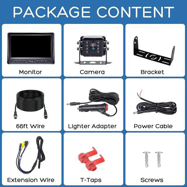 Alt view image 7 of 7 - RV Backup Camera Plug and Play - No Delays 7 Inch HD 1080P Rear View Camera with IR Night Vision 2 Channels - Waterproof Reverse Camera for Truck Trailer Camper Tractor Y14