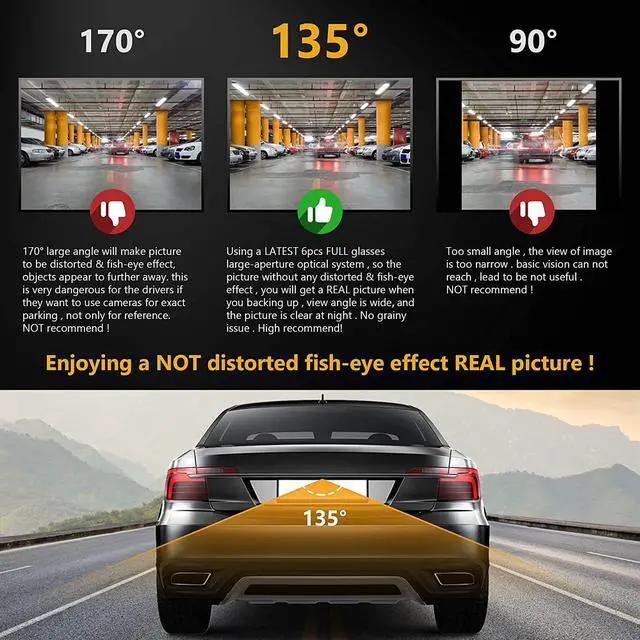 Alt view image 2 of 7 - NATIKA Backup/Front View Camera: No Distorted Affect Starlight Night Vision HD Waterproof 720P AHD and TVI Hitch Backup/Reverse/Rear View Camera License Plate for Cars Pickup Trucks SUV RV Van