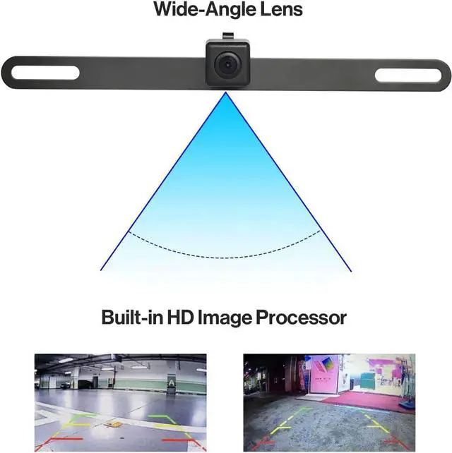 Alt view image 4 of 5 - ATOTO AC-4486 Waterproof High Definition Hidden/Concealed License Plate Car Rear View Camera