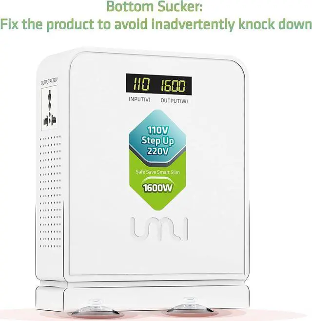 Alt view image 6 of 7 - UMI 1600W Step Up Voltage 110v to 220v Converter, Heavy Duty Power Converter 110v to 220v, Power Transformer with Auto Mode, Step Up 110v to 220v - Europe to US Voltage Converter
