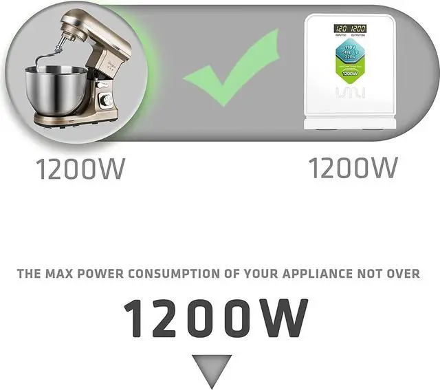 Alt view image 3 of 7 - UMI Step Up Voltage 110v to 220v Converter, Heavy Duty Power Transformer 110v to 220v 1200W, Power Converter for Large Capacity Equipment, Step Up Transformer 110 to 220 Volt for Europe Appliance