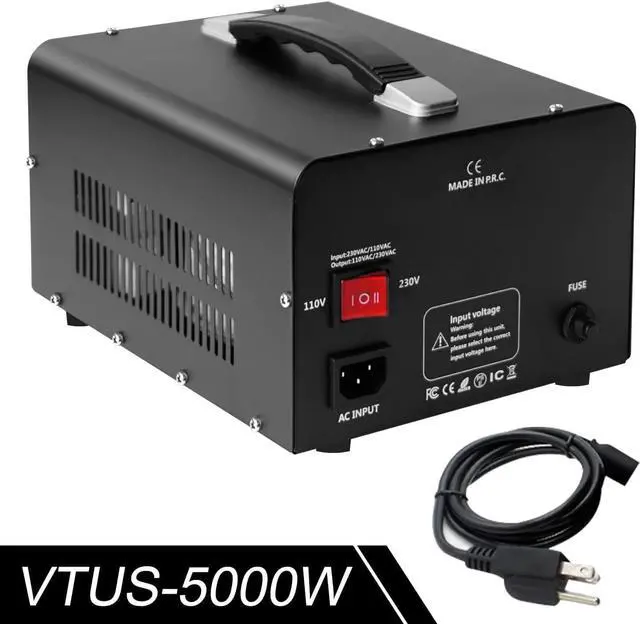 Alt view image 6 of 7 - 5000W Voltage Converter Transformer Step Up 110V-120V to220V-240V or Step Down 220V to 110V AC Power Converter w/US Standard Power Cord,Circuit Breaker Protection
