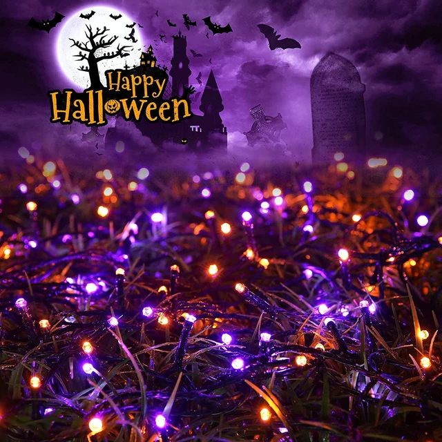 Alt view image 2 of 7 - Joomer Orange Purple Halloween Solar Lights, 2Pack Total 144FT 400LED