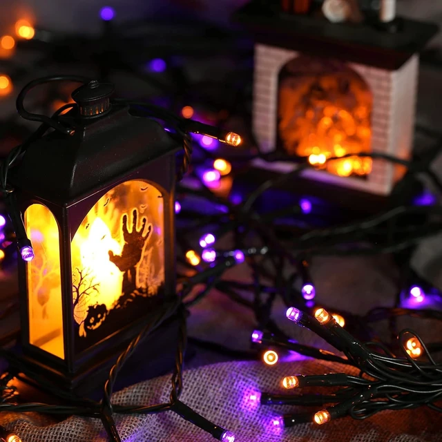 Alt view image 7 of 7 - Joomer Orange Purple Halloween Solar Lights, 2Pack Total 144FT 400LED