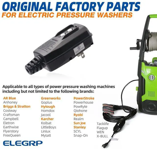 Alt view image 3 of 6 - ELEGRP G1215PA2 G20PASR Patented Auto-Monitoring GFCI Replacement Plug Assembly, Auto Reset 15 Amp Non-Grounded 2 Wires 2-Prongs for Power Pressure Washer, Pool Pump, UL/CUL Listed, 1 Pack, Black