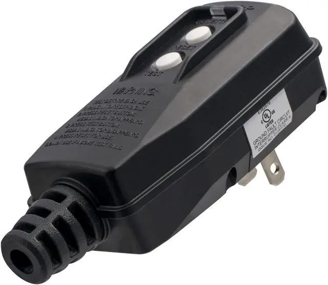 Main image of ELEGRP G1215PA2 G20PASR Patented Auto-Monitoring GFCI Replacement Plug Assembly, Auto Reset 15 Amp Non-Grounded 2 Wires 2-Prongs for Power Pressure Washer, Pool Pump, UL/CUL Listed, 1 Pack, Black