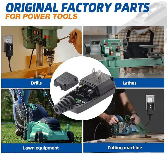 Alt view image 3 of 5 - ELEGRP G1215PM2 G20PMSR Patented Auto-Monitoring GFCI Replacement Plug Assembly, Manual Reset 15 Amp Non-Grounded 2 Wires 2-Prongs for Power Tools, Lawn Equipment etc, UL Listed, 1 Pack, Black