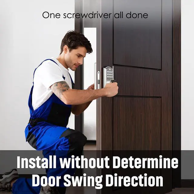 Alt view image 5 of 7 - Keyless Entry Deadbolt Lock - Electronic Door Lock with Keypad, Smart Deadbolt Lock with Auto Lock, Security Waterproof Smart Lock Easy Install Ideal for Front Door, Home Use, Apartment - ELAMOR M19