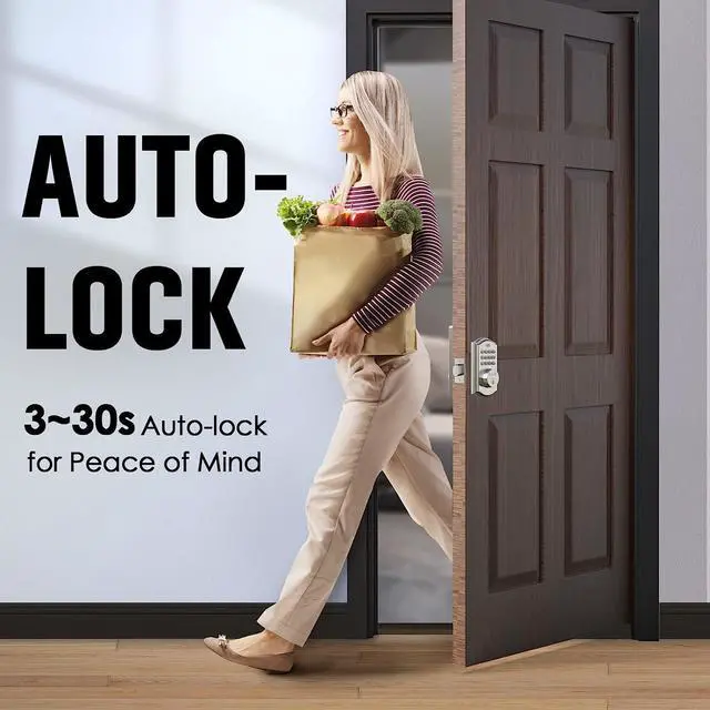 Alt view image 4 of 7 - Keyless Entry Deadbolt Lock - Electronic Door Lock with Keypad, Smart Deadbolt Lock with Auto Lock, Security Waterproof Smart Lock Easy Install Ideal for Front Door, Home Use, Apartment - ELAMOR M19