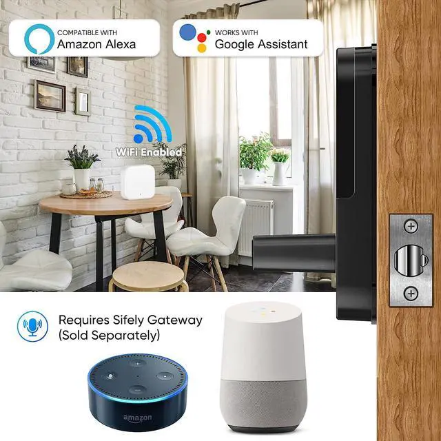 Alt view image 4 of 7 - Smart Lock, Keyless Entry Door Lock, Smart Door Lock, Smart Lock for Front Door, Keyless Door Lock, Fingerprint Door Lock, Biometric Door Lock, Keypad Door Lock, Digital Door Lock (Black)