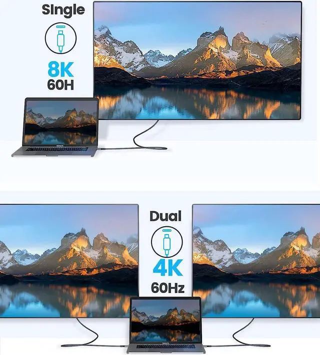 Alt view image 6 of 7 - Cable Compatible with Thunderbolt 4 Cable 6.56Ft (2 Meters) ORICO 40Gbps USB C to USB C Cable Support 100W Charging/Display 8K@ 60Hz for MacBooks,iPad Pro, Thunderbolt 4/3 Hub, Docking and More