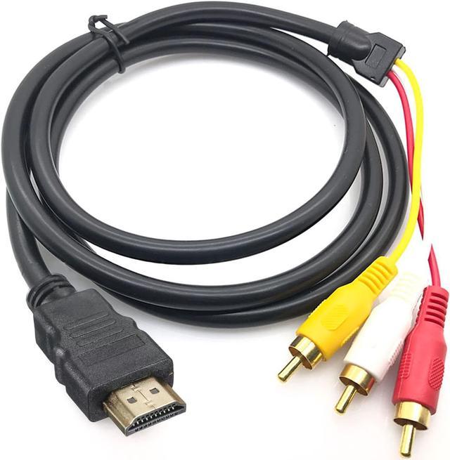 NOBVEQ HDMI RCA Cable, 1080P 5 ft HDMI Male to 3-RCA Video Audio AV Cable Connector One-Way Transmitter for TV DVD Power Cables - Newegg.com