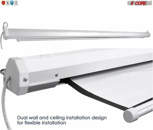 Alt view image 3 of 7 - 5 Core AUTO Motorized Projector Screen 72 inch Indoor and Outdoor Portable Projection Screen with Remote Control 4K 3D Ultra HD 16:9 for Movie Office Classroom Parties MTR-72