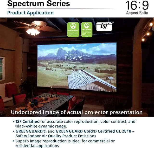 Alt view image 4 of 7 - Elite Screens Spectrum 125-INCH diag. 16:9 Electric Motorized Projector Screen with Multi Aspect Ratio Function Home Theater 8K/4K Ultra HD Ready Projection, ELECTRIC125H