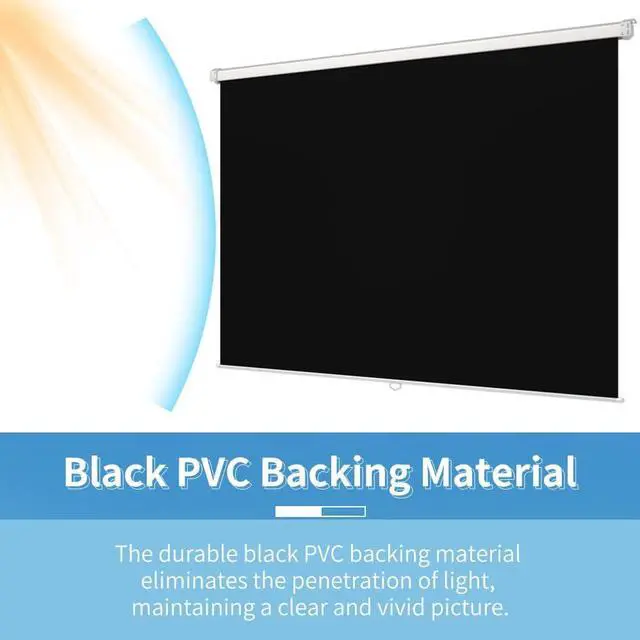 Alt view image 5 of 7 - Projector Screen Manual Pull Down 100 inch 16:9 Auto Locking Indoor Outdoor 4K Ultra HD Wide Viewing Angle Wrinkle-Free Design Projection Screen Easy to Clean for Home Theater Office School by CUETHOU