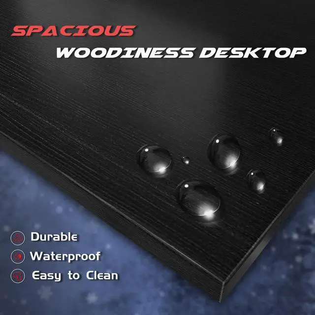 Alt view image 5 of 7 - Homall L Shaped Gaming Desk Computer Corner Desk PC Gaming Desk Table with Large Monitor Riser Stand for Home Office Sturdy Writing Workstation (Classical Black, 51 Inch)