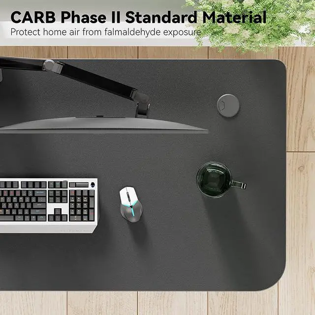 Alt view image 7 of 7 - It's_Organized L Shaped Computer Desk, 60 Inch Corner Gaming Desk, Study Writing Desk, Modern Gaming Table Workstation with Large Mouse Pad, Sturdy Metal Frame, Easy to Assemble, Left Side Black