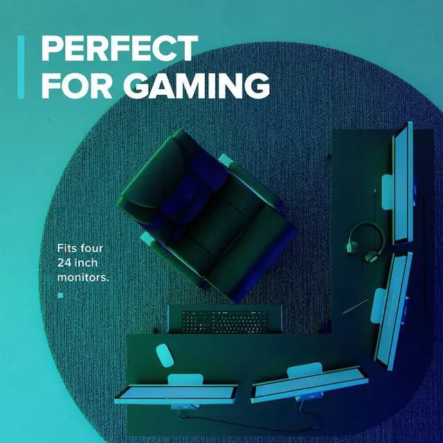 Alt view image 7 of 7 - RIF6 L Shaped Modern Computer Home Office Gaming Desk with Keyboard Tray and Cable Management, Easy Assembly, Black