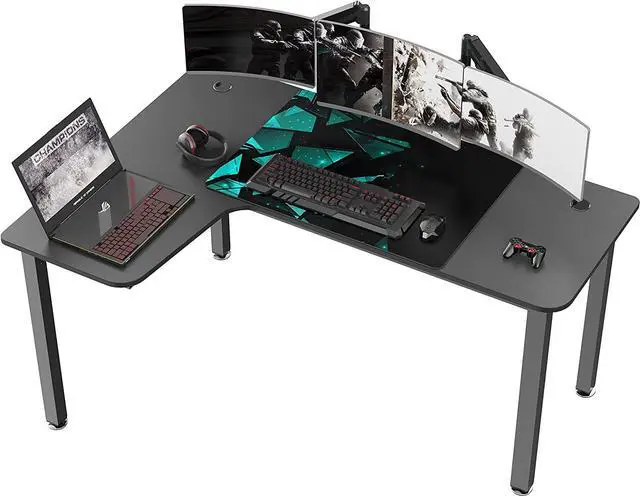 Main image of It's_Organized L Shaped Computer Desk, 60 Inch Corner Gaming Desk, Study Writing Desk, Modern Gaming Table Workstation with Large Mouse Pad, Sturdy Metal Frame, Easy to Assemble, Left Side Black