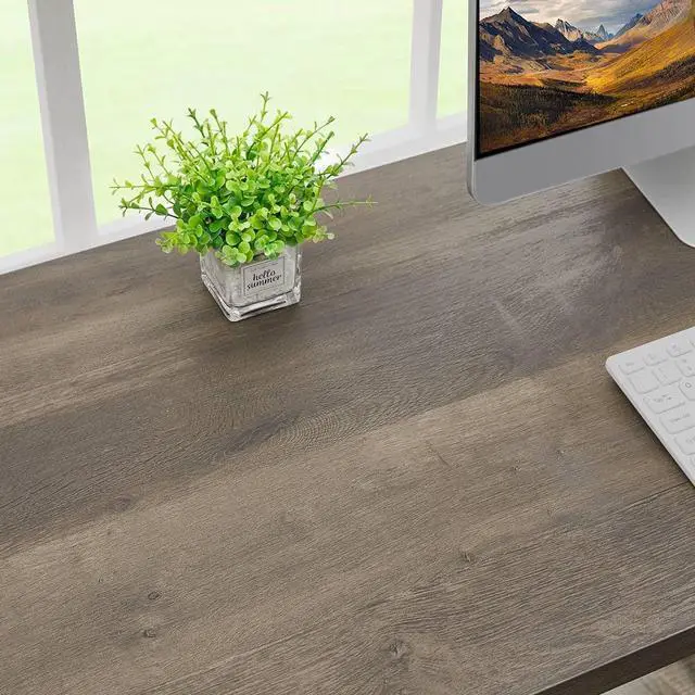 Alt view image 7 of 7 - FATORRI L Shaped Computer Desk, Industrial Home Office Desk with Shelves, Reversible Wood and Metal Corner Desk (Walnut Brown, 59 Inch)