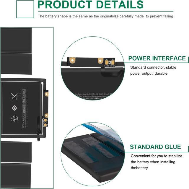 Alt view image 4 of 7 - Fancy Buying A1706 A1819 Laptop Battery Replacement for MacBook Pro 13 inch Touch Bar Late 2016 Mid 2017 EMC 3071 3163 MLH12LL/A MPXV2LL/A MLVP2LL/A MNQF2LL/A MNQG2LL/A 11.41V 4314mAh/49.2Wh