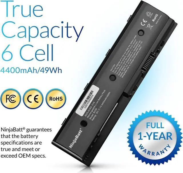 Alt view image 4 of 7 - NinjaBatt Battery for HP 699468-001 671731-001 M006 MO06 MO09 672412-001 M6-1105DX HSTNN-YB3N HSTNN-LB3N M6-1205DX HSTNN-UB3N M7-1015DX M009 TPN-W106 - High Performance [6 Cells/4400mAh/49Wh]