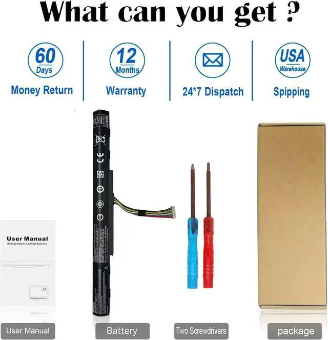 Alt view image 7 of 7 - AS16A5K Battery for for Acer Aspire E15 E5-575 E5-575G E5-576 E5-576G N16Q2 E5-575-33BM E5-575-52JF E5-575-54E8 E5-575-54EB E5-575G-53VG E5-575G-57D4 E5-575G-76YK E5-576G-5762 AS16A8K 4INR19/66-1