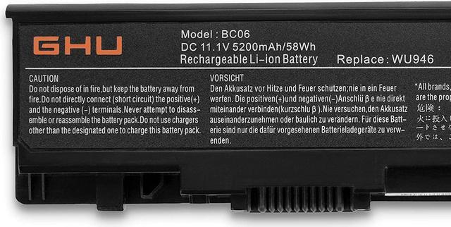 Alt view image 3 of 6 - GHU New 6 Cells 58Wh Battery Compatible with Dell Studio 1535 1536 1537 1555 1557, 1558, PP33L, PP39L Battery WU946 WU965 WU960 KM958 MT264 Mt276 KM965 KM887 PW773 KM904 KM907 312-0701 5200 mAh