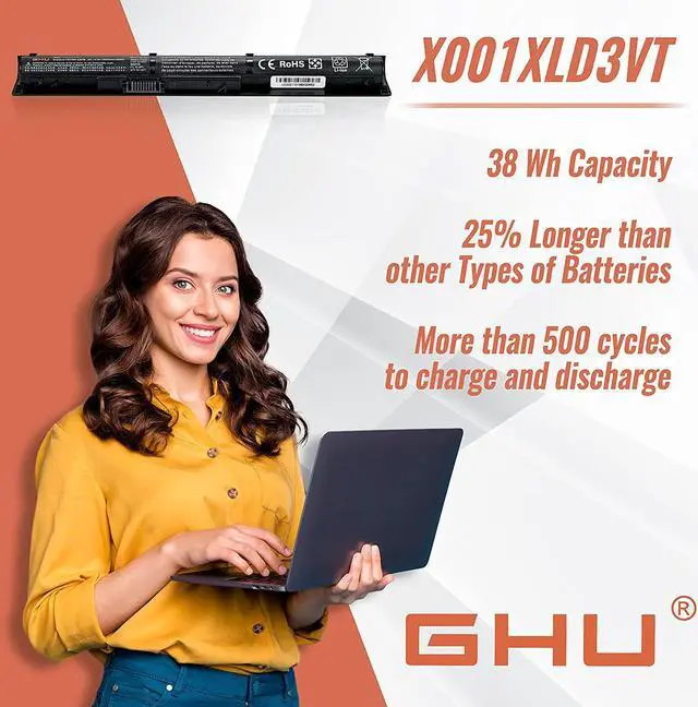 Alt view image 5 of 6 - GHU New 38 Wh 2600 mAh Battery for HP Probook 450 G3 Battery RI04 ri04xl RI06XL 805294-001 Compatible with HP ProBook 455 G3 470 G3, Rechargeable for Over 500 Cycles, Passed CE FCC ROHS UL Testing