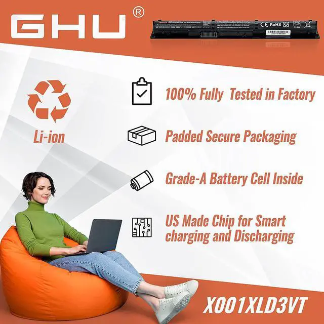Alt view image 6 of 6 - GHU New 38 Wh 2600 mAh Battery for HP Probook 450 G3 Battery RI04 ri04xl RI06XL 805294-001 Compatible with HP ProBook 455 G3 470 G3, Rechargeable for Over 500 Cycles, Passed CE FCC ROHS UL Testing