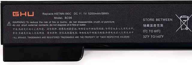 Alt view image 3 of 6 - GHU New Laptop Battery 58 WH Replacement for CC06 CC06xl QK642AA 628666-001 628668-001 628668001 628670-001 628369-421 CC09 628664-001 Compatible for HP Probook 6560B 6570B 6460B 6470B 6360B
