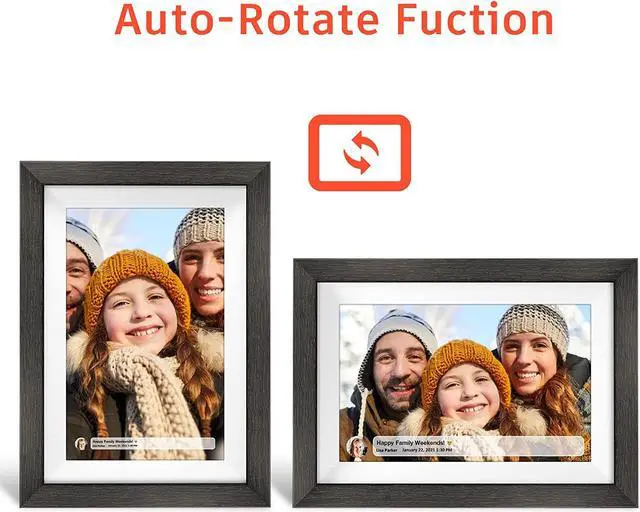 Alt view image 4 of 7 - 10.1 inch Digital Picture Frame WiFi Smart Digital Photo Frame Wood IPS HD 1280 * 800 1080P Touch Screen Auto-Rotate Easy Setup to use Free Share Photos and Videos Gift for mon Father Women