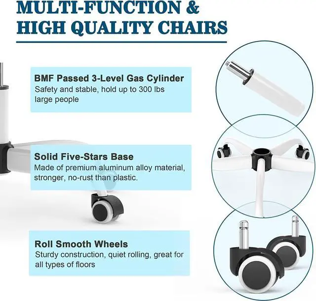 Alt view image 7 of 7 - Mimoglad Office Chair, High Back Ergonomic Desk Chair with Adjustable Lumbar Support and Headrest, Swivel Task Chair with flip-up Armrests for Guitar Playing, 5 Years Warranty
