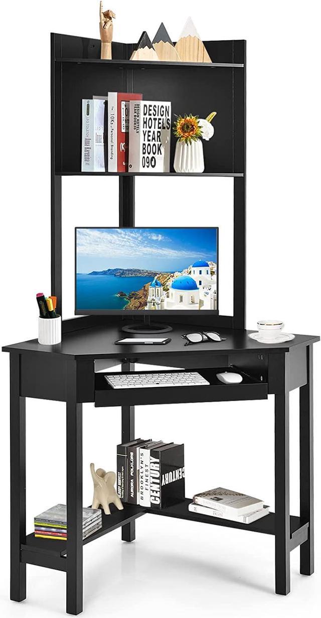 black corner computer desk