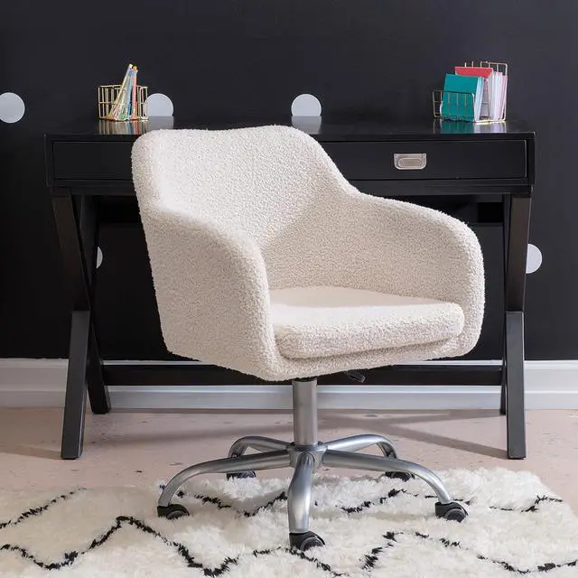 Alt view image 3 of 7 - Linon Home Decor Products Linon Brooklyn Sherpa Office Chair, Ivory