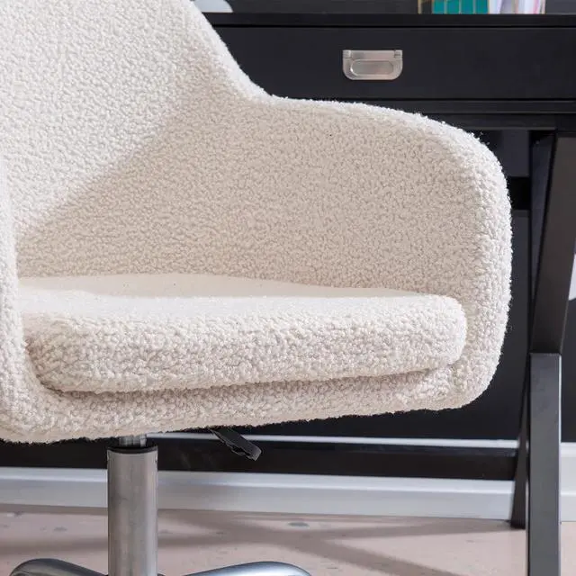 Alt view image 4 of 7 - Linon Home Decor Products Linon Brooklyn Sherpa Office Chair, Ivory