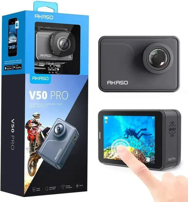 Main image of AKASO V50 Pro Native 4K30fps 20MP WiFi Action Camera with EIS Touch Screen 100 feet Waterproof Camera Web Camera Support External Mic Remote Control Sports Camera with Helmet Accessories Kit