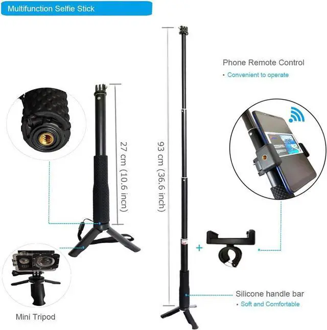 Alt view image 5 of 7 - Action Camera Accessories Kit for Gopro Hero 8 Black Waterproof Housing Silicone Case Glass Screen Protector are Compatible with Gopro8 Hero8 62D